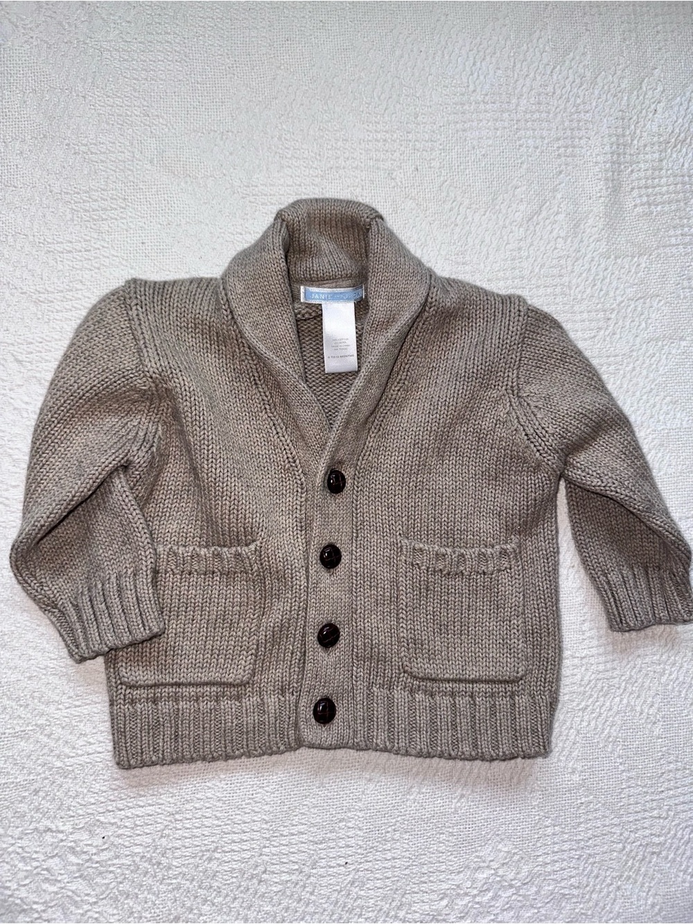 Janie and Jack cotton/wool brown cardigan